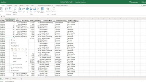 tableau Excel avec données
